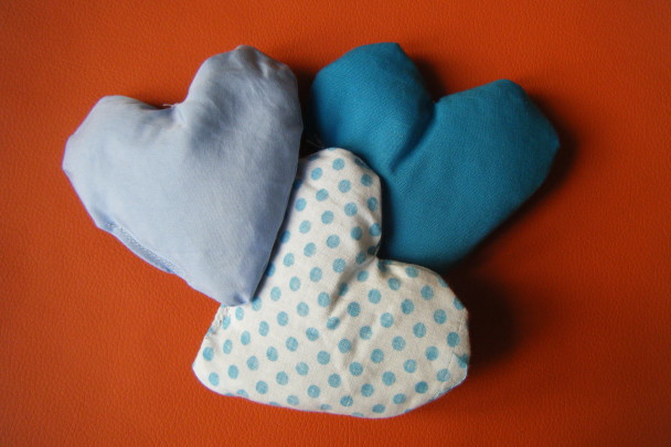 sacchetti lavanda cuore fantasia azzurro